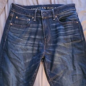 American Eagle Outfitters Men's Dark Blue Slim Jeans